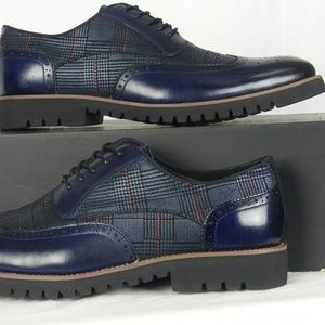 Stacy Adams Baxley Glen Plaid Wingtip size 10